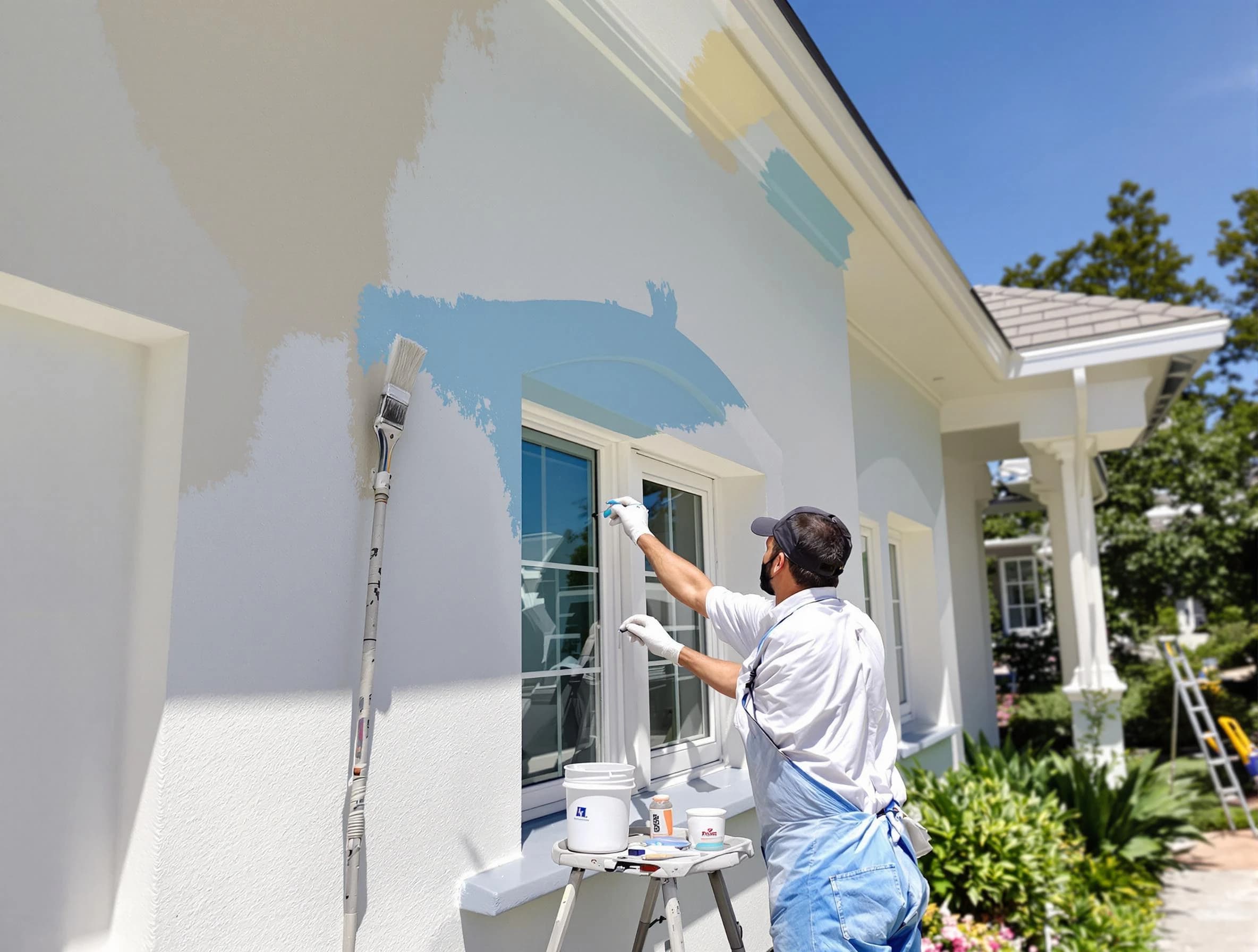 North Olmsted House Painters professional painting the exterior of a house in North Olmsted, OH