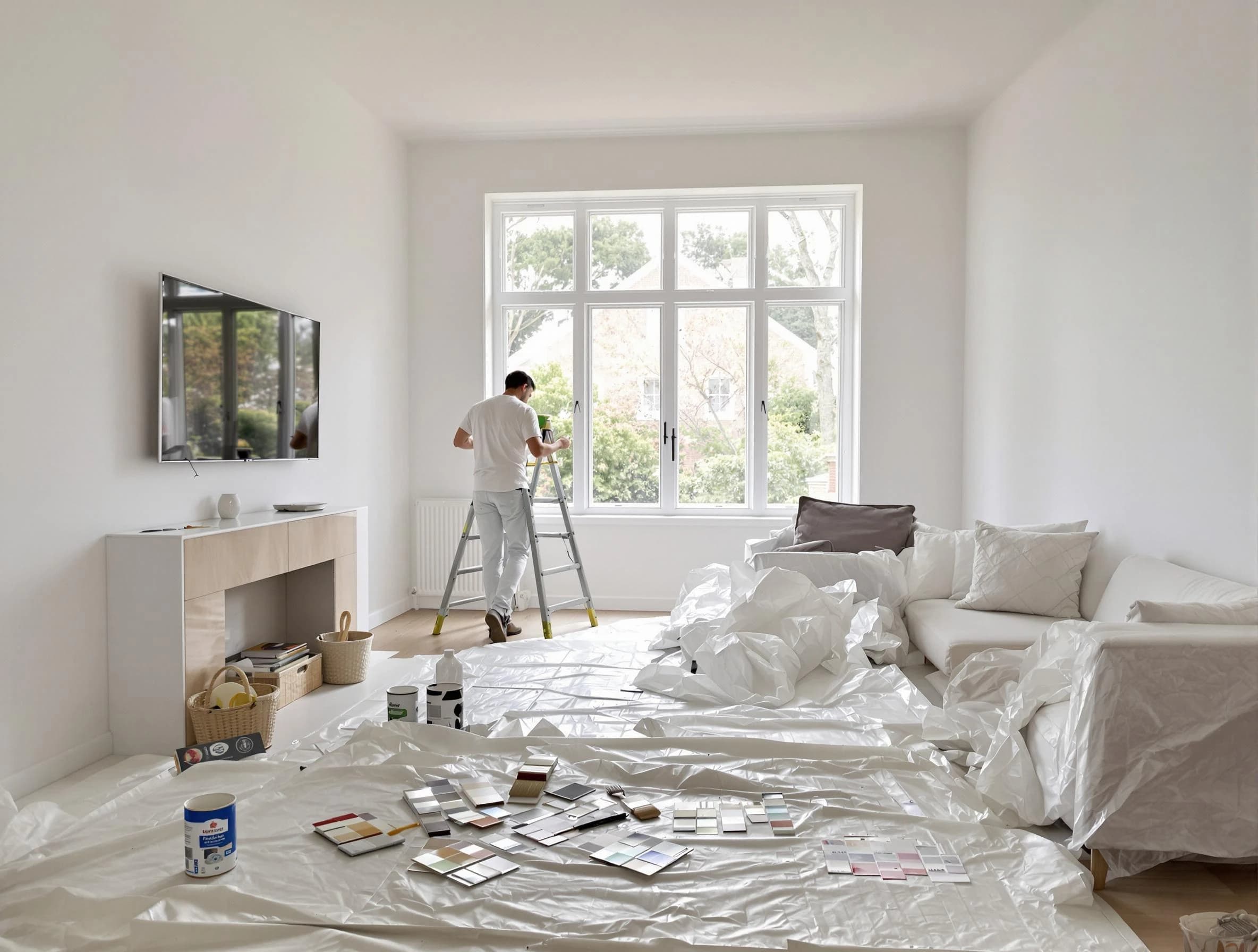 North Olmsted House Painters professional applying interior paint in North Olmsted, OH